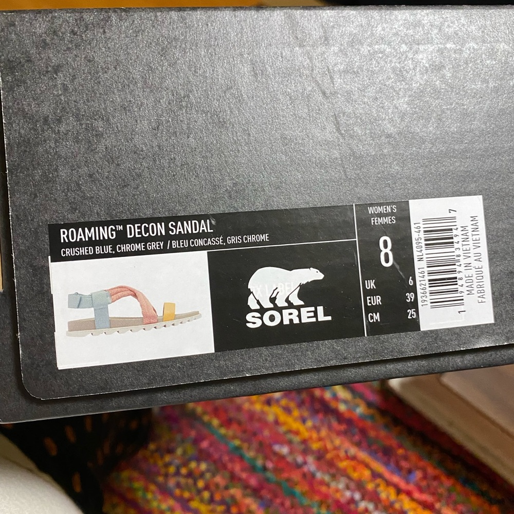 SOREL Roaming Decon Strappy Sandal in Crushed Blue Chrome NWB! - Picture 12 of 12